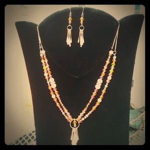 Swarovski Beaded Necklace and Earrings